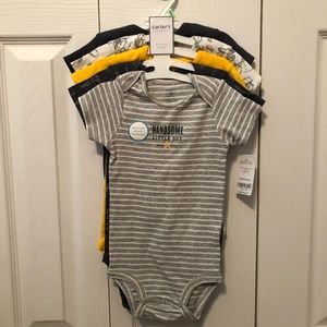 5pack Boys onesies in tool prints